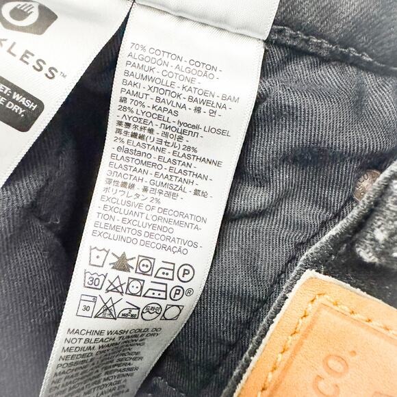 Levi's 511 Black Denim Jean Pants Straight Leg Cropped *Altered Size 38 x 24 - Picture 6 of 8